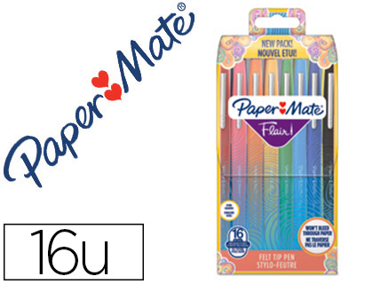 16 rotuladores Ppaper Mate Flair colores surtidos